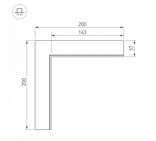 Соединитель угловой L-образный накладной Arlight 030103 S-LUX