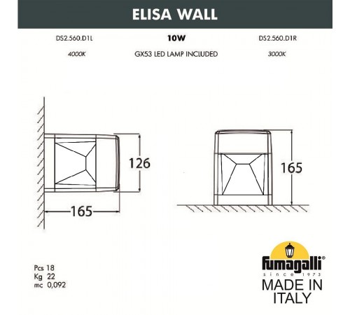 Накладной светильник Fumagalli DS2.560.000.WXD1L Elisa