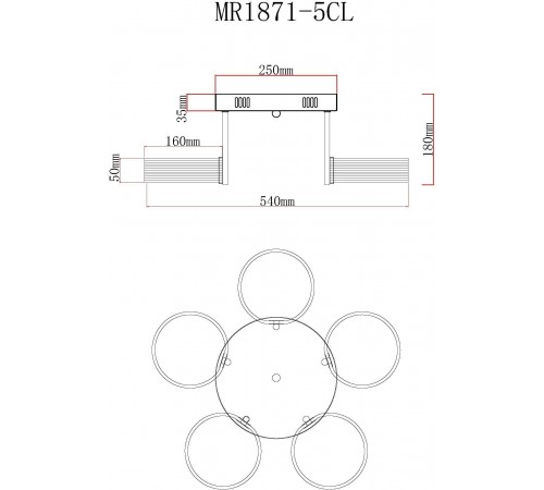 Потолочная люстра MyFar MR1871-5CL Vinsent