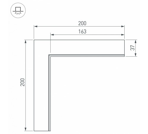 Соединитель угловой L-образный накладной Arlight 030103 S-LUX