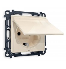 Розетка с заземлением и со шторкой, без рамки с крышкой Ambrella Volt MA308010 Quant