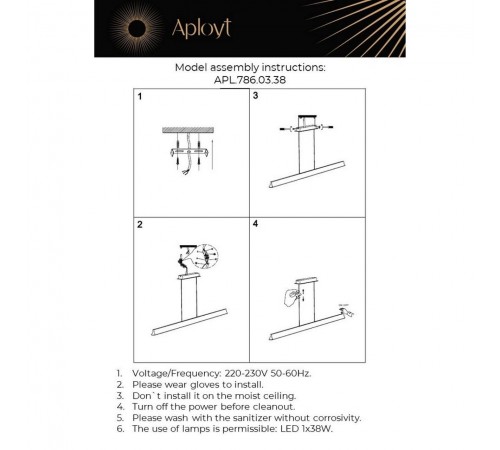 Подвесной светильник Aployt APL.786.03.38 Gercia