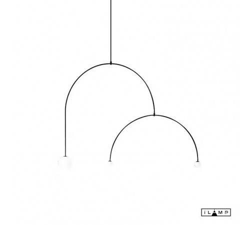 Подвесной светильник iLamp 8628P/3 BK-WH North