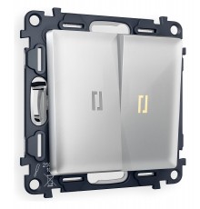 Выключатель двухклавишный с подсветкой без рамки Ambrella Volt MA404010 Quant