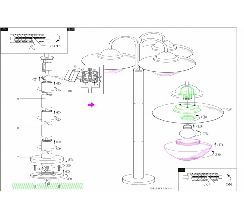 Фонарный столб Eglo 83971 Sidney
