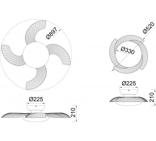 Светильник с вентилятором Mantra (люстры-вентиляторы) 8234 Aloha