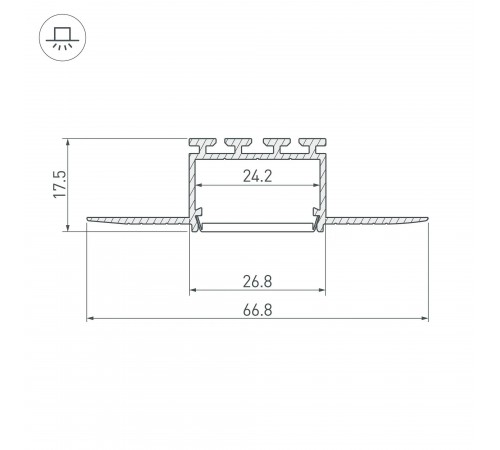 Профиль встраиваемый Arlight 044849 PLS