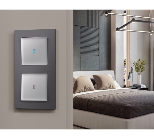 Выключатель одноклавишный с подсветкой без рамки Ambrella Volt MA402020 Quant