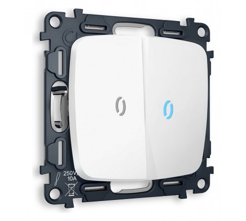 Выключатель двухклавишный с подсветкой без рамки Ambrella Volt MO124020 Quant