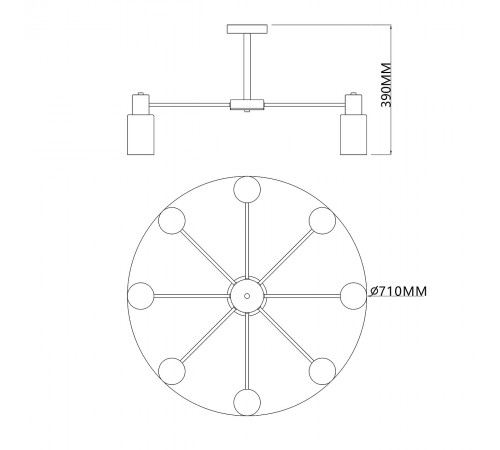 Люстра на штанге Escada 2120/8P Black Diversity