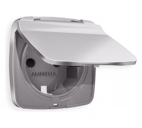 Накладка для розетки влагозащищенной с заземлением и со шторками с крышкой Ambrella Volt OP5080 Quant