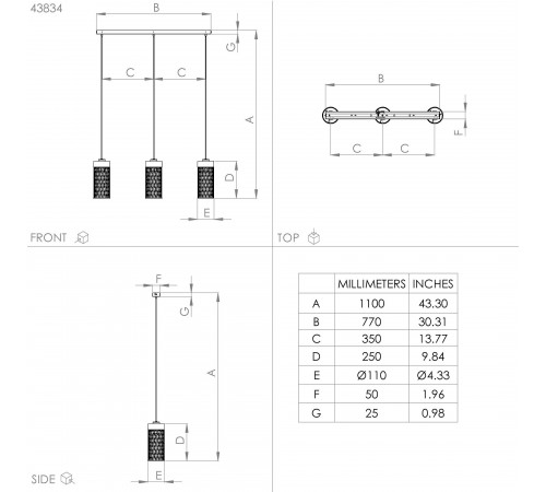 Подвесной светильник Eglo 43833 Kilnsdale