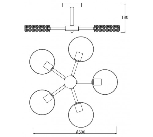 Люстра на штанге Escada 679/5P Black Banjo