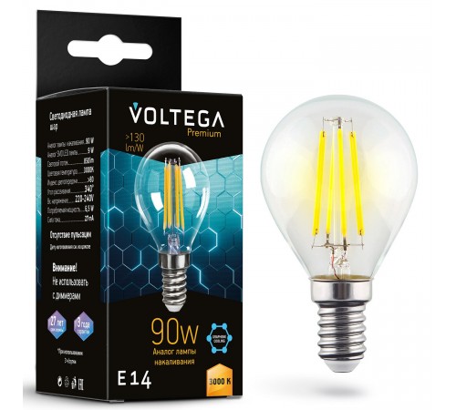 Лампа светодиодная Voltega 7222 Globe E14 9W Graphene
