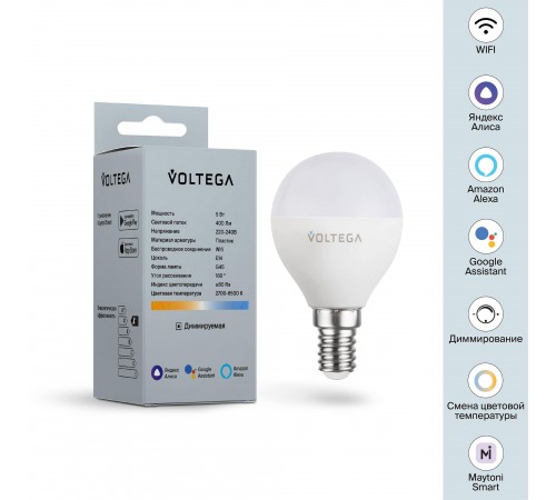 Лампа светодиодная с управлением через Wi-Fi Voltega 2428 Wi-Fi bulbs