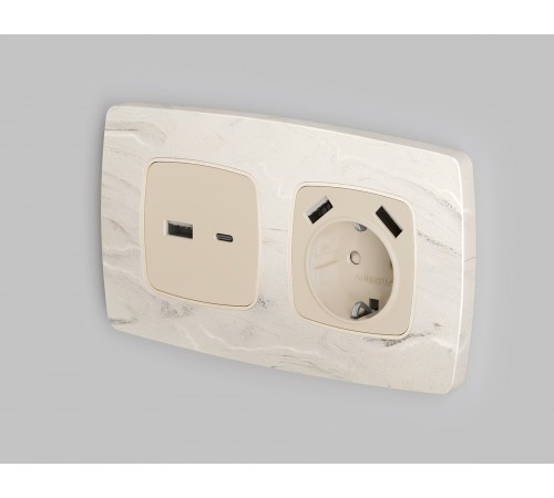 Накладка для розетки type A и C Ambrella Volt OP3310 Quant