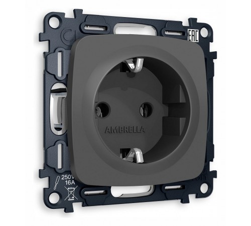 Розетка с заземлением, без рамки Ambrella Volt MO906010 Quant