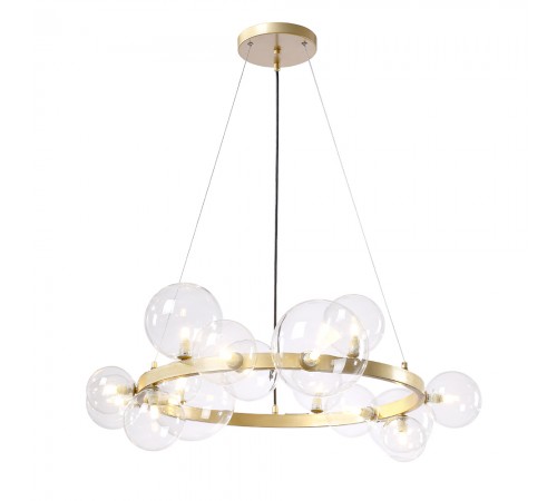 Люстра Crystal Lux AGATA SP15 V2 GOLD/TRANSPARENTE