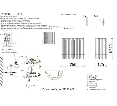 Бра Crystal Lux AURELIO AP2 GOLD+CHROME/TRANSPARENT