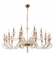 Люстра Crystal Lux CATARINA SP12+6 V2 GOLD/TRANSPARENT-COGNAC