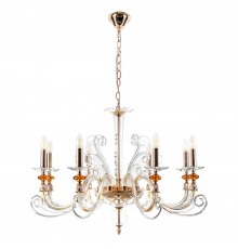 Люстра Crystal Lux CATARINA SP8 V2 GOLD/TRANSPARENT-COGNAC