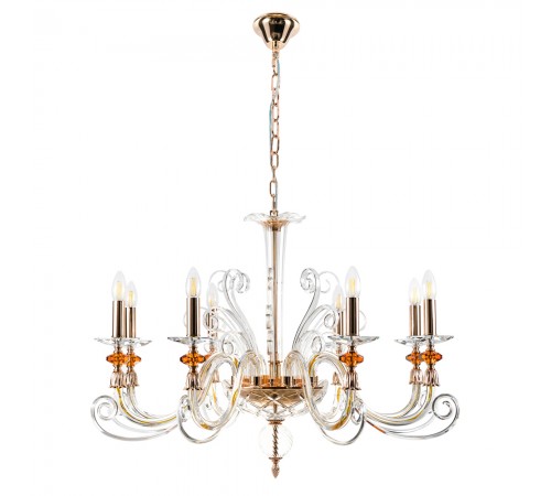 Люстра Crystal Lux CATARINA SP8 V2 GOLD/TRANSPARENT-COGNAC