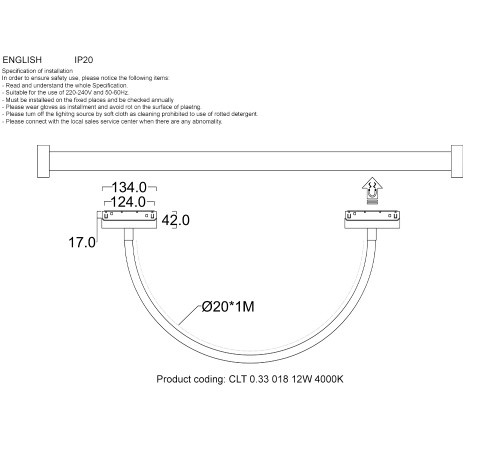 Светильник трековый магнитный Crystal Lux CLT 0.33 018 12W BL 4000K