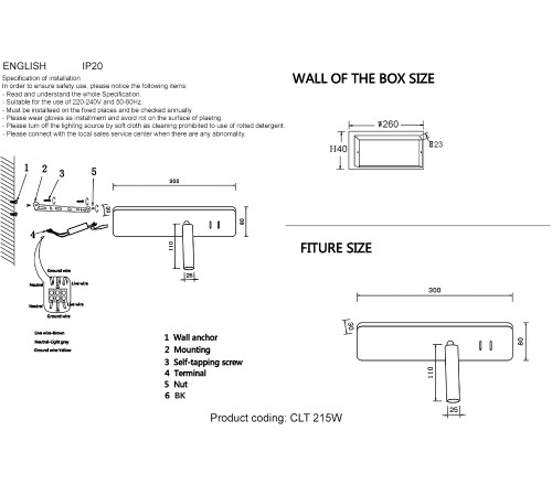 Бра Crystal Lux CLT 215W  WH