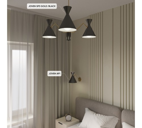 Бра Crystal Lux JOVEN AP1 GOLD/BLACK