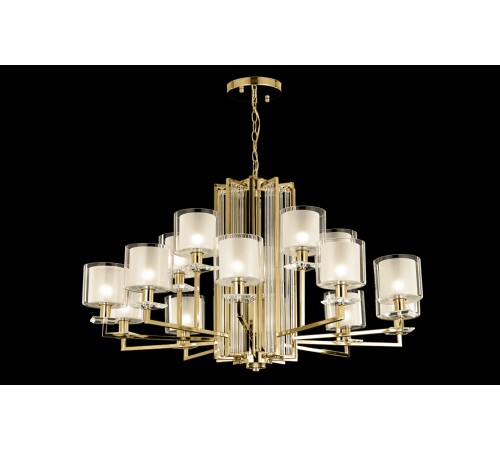 Люстра Crystal Lux NICOLAS SP-PL10+5 GOLD/WHITE