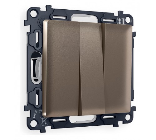 Выключатель трехклавишный без рамки Ambrella Volt MA635010 Quant