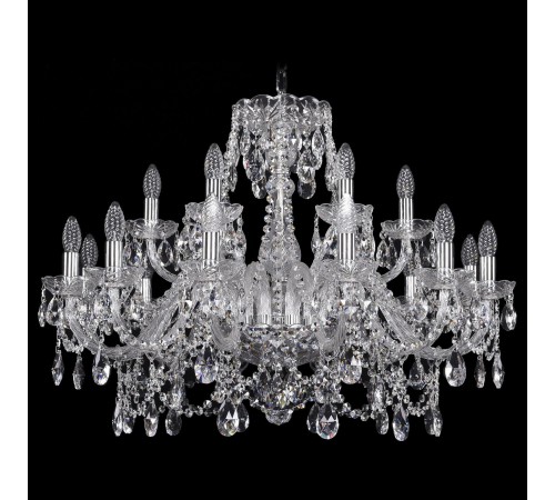 Подвесная люстра Bohemia Ivele Crystal 1411/12+6/300/Ni 1411