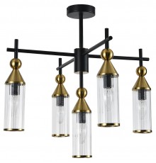 Люстра на штанге Indigo 13037/5R Black Torazzo