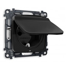 Розетка влагозащищенная с заземлением и со шторкой, без рамки с крышкой Ambrella Volt MO808010 Quant