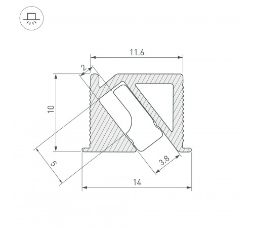Профиль встраиваемый угловой внутренний Arlight 044084 SL-BEVEL