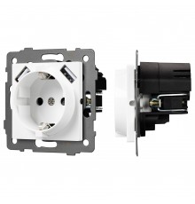 Розетка с заземлением и 2хUSB type A, без рамки Arlight 49818 SCT