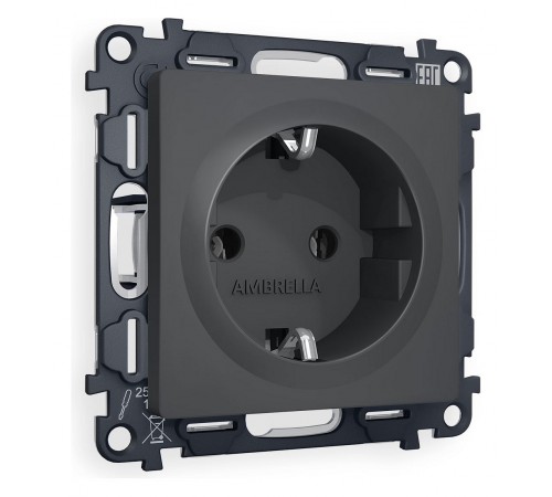 Розетка с заземлением, без рамки Ambrella Volt MA906010 Quant