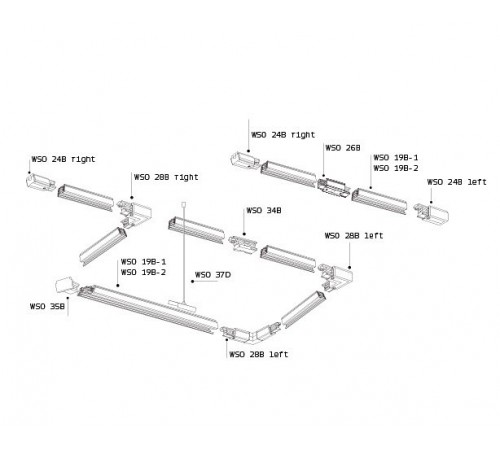 Соединитель линейный для треков Italline WSO 34B white WSO