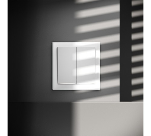 Выключатель двухклавишный с подсветкой без рамки Voltum VLS020202 S70