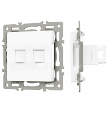 Розетка двойная RJ-12 и Ethernet RJ-45, без рамки Arlight 45336 SCT