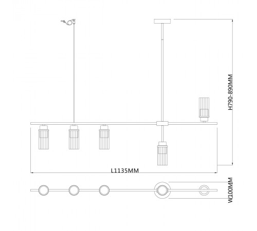 Светильник на штанге Escada 2100/5P Black Reverse