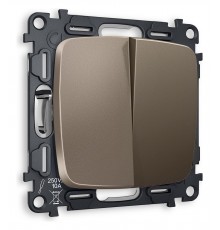 Выключатель проходной двухклавишный без рамки Ambrella Volt MO633020 Quant