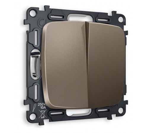 Выключатель проходной двухклавишный без рамки Ambrella Volt MO633020 Quant