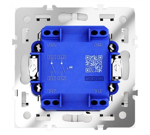 Выключатель двухклавишный с подсветкой без рамки Voltum VLS020202 S70