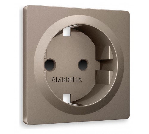 Накладка для розетки с заземлением и со шторками Ambrella Volt AP6370 Quant