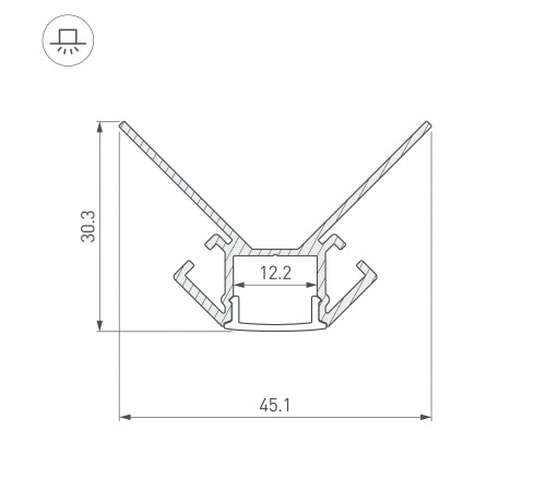 Профиль Arlight 023889 ARH-DECORE-S12-EXT-2000 ANOD внешний