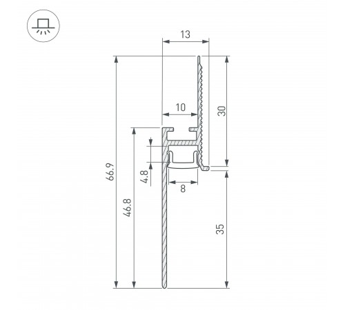 Профиль для плинтусов Arlight 048687 FANTOM