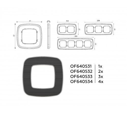 Рамка на 3 поста Ambrella Volt OF640533 Coint