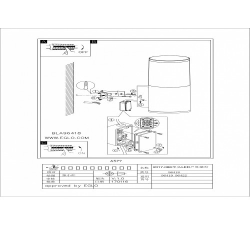 Светильник на штанге Eglo 96422 Helvella