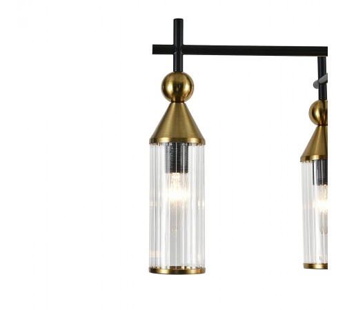 Люстра на штанге Indigo 13037/5R Black Torazzo